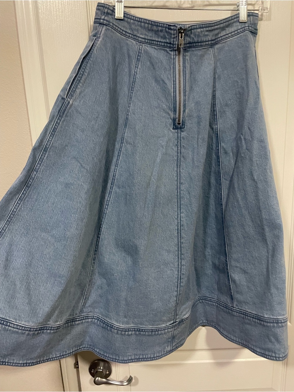 Pilcro by Anthropologie Denim A-Line Midi Skirt - Light Blue - Picture 2 of 8